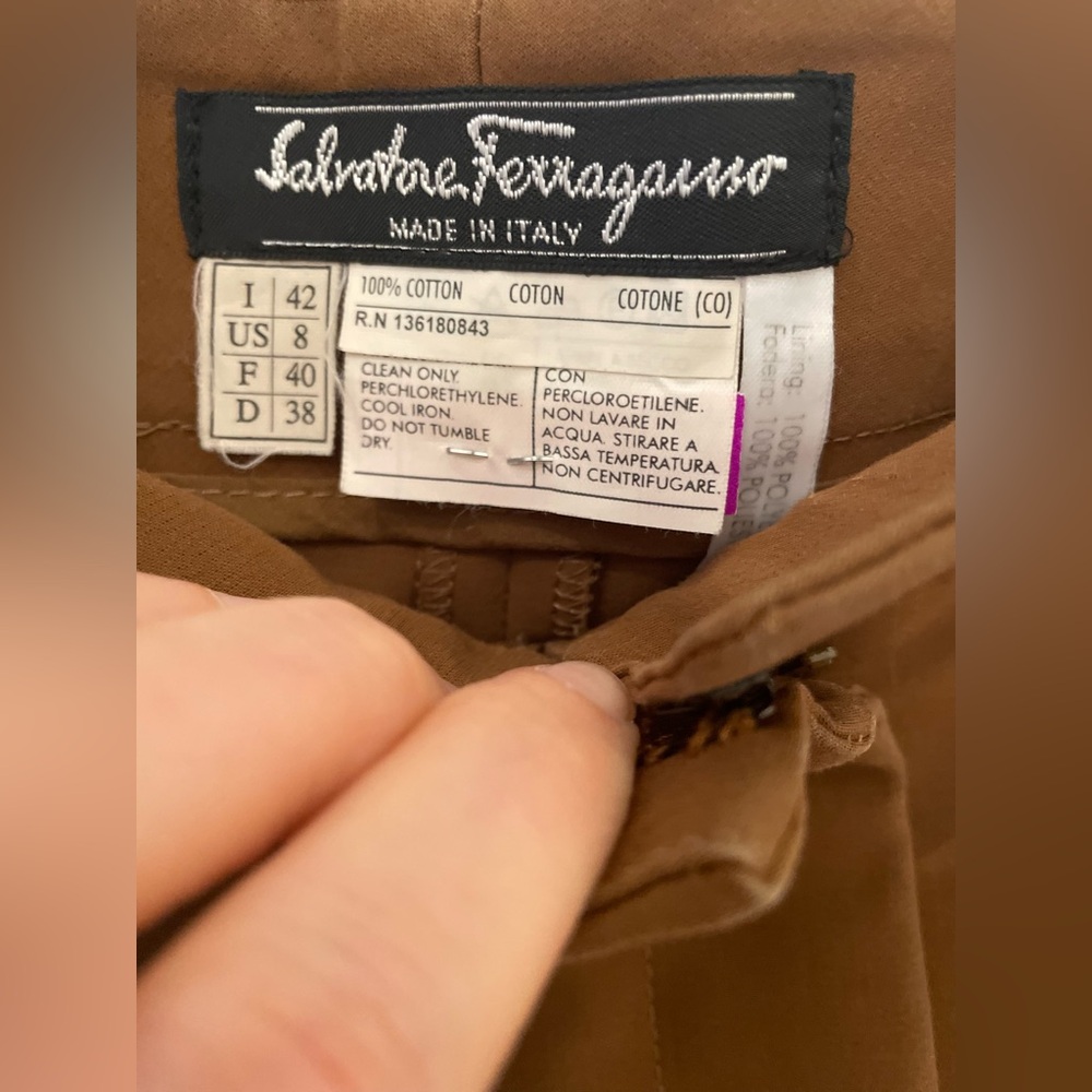 Salvatore Ferragamo Camel Dress Pants View 4